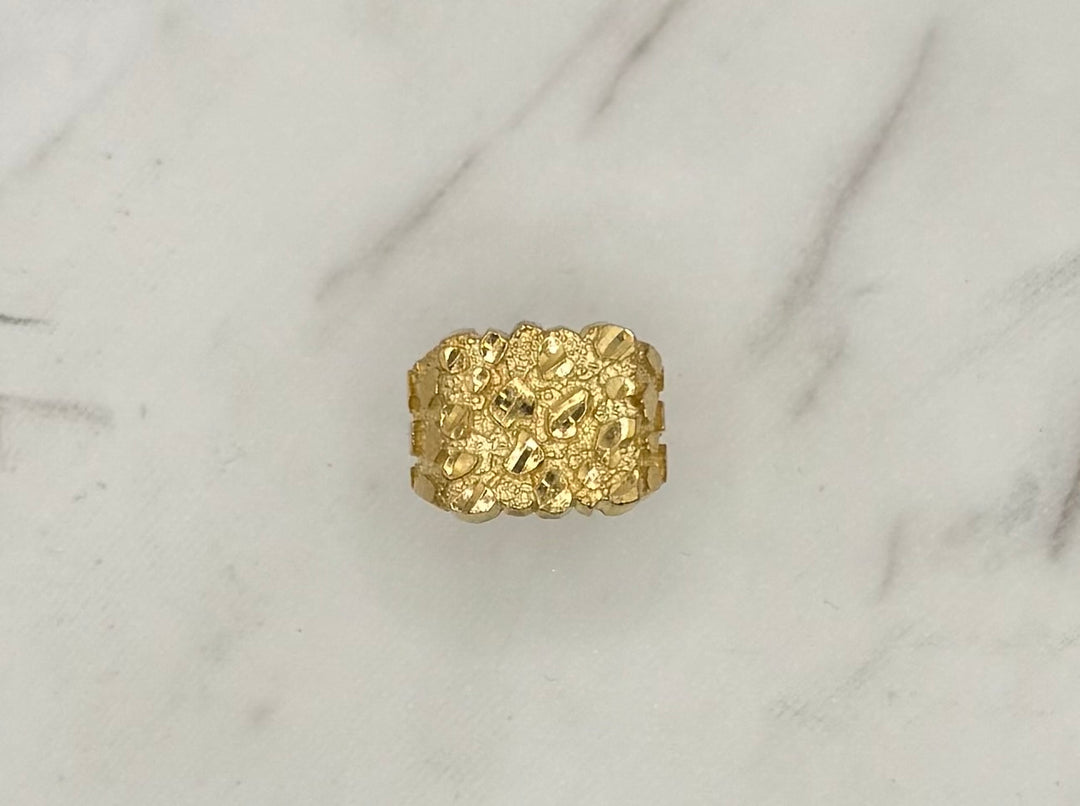 10K SQUARE NUGGET RING