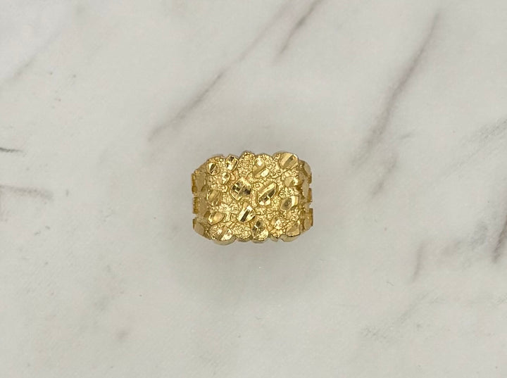10K SQUARE NUGGET RING