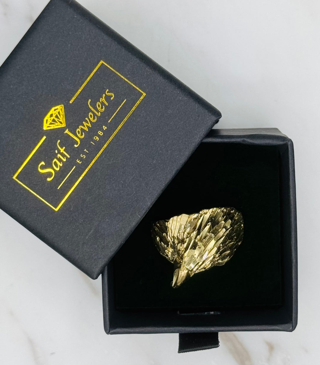 10K GOLD EAGLE HEAD DIA CUT RING