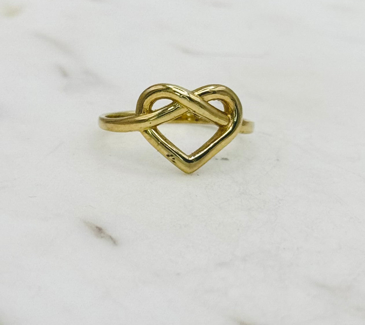 10K GOLD HEART INFINITY RING