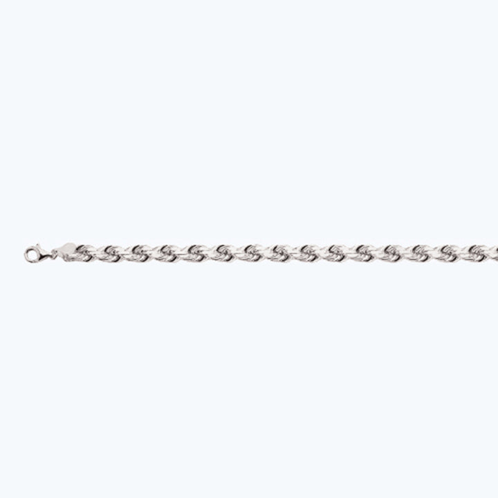 10K 8MM WHITE GOLD SOLID DC ROPE 18" CHAIN NECKLACE (AVAILABLE IN LENGTHS 7" - 30")