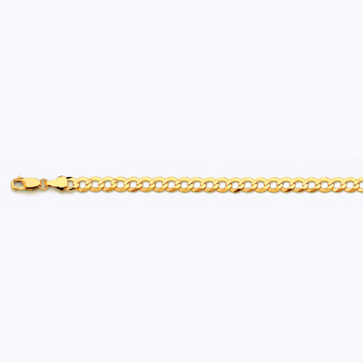 10K 5.5MM YELLOW GOLD SOLID CURB 20" CHAIN NECKLACE (AVAILABLE IN LENGTHS 7" - 30")