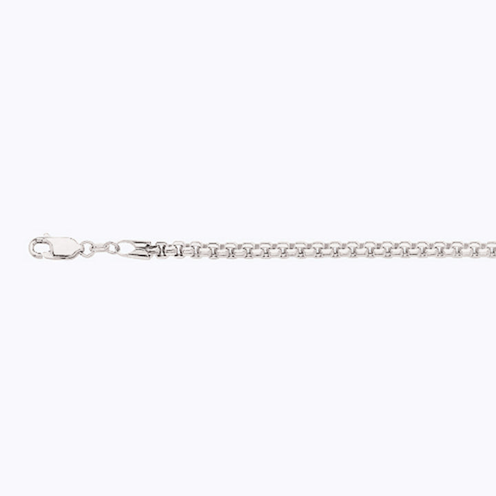 10K 3.5MM WHITE GOLD VENETIAN BOX 18" CHAIN NECKLACE (AVAILABLE IN LENGTHS 7" - 30")