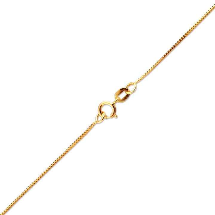 10K YELLOW GOLD BOX 078 GAUGE 20" CHAIN NECKLACE (AVAILABLE IN LENGTHS 7" - 30")