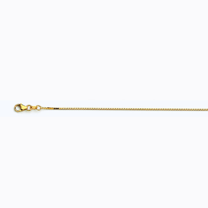 10K YELLOW GOLD BOX 058 GAUGE 20" CHAIN NECKLACE (AVAILABLE IN LENGTHS 7" - 30")