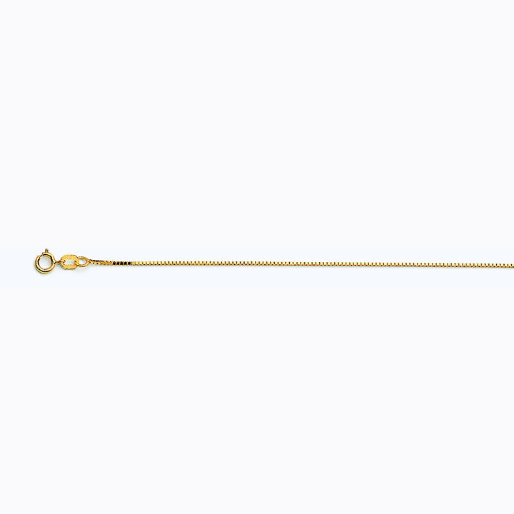 10K YELLOW GOLD BOX 050 GAUGE 20" CHAIN NECKLACE (AVAILABLE IN LENGTHS 7" - 30")