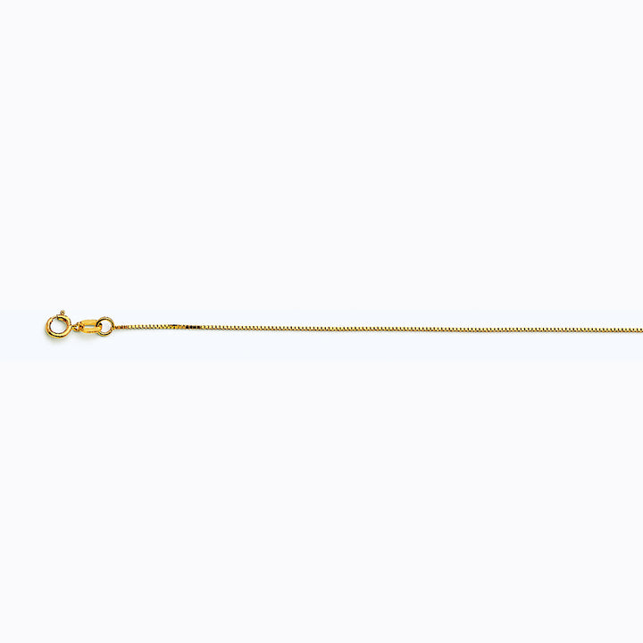 14K YELLOW GOLD BOX 040 GAUGE 20" CHAIN NECKLACE (AVAILABLE IN LENGTHS 7" - 30")