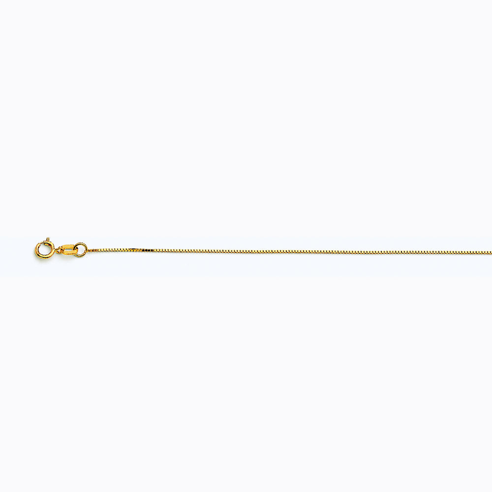10K YELLOW GOLD BOX 040 GAUGE 20" CHAIN NECKLACE (AVAILABLE IN LENGTHS 7" - 30")