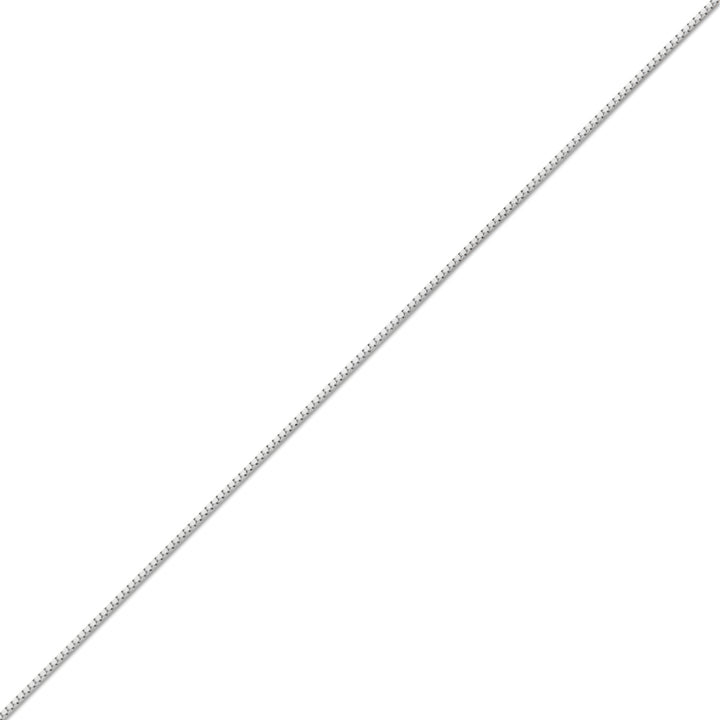 10K WHITE GOLD BOX 068 GAUGE 18" CHAIN NECKLACE (AVAILABLE IN LENGTHS 7" - 30")
