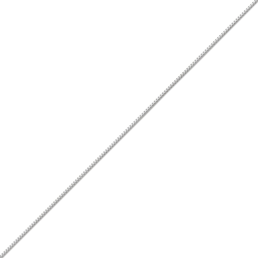 14K WHITE GOLD BOX 068 GAUGE 18" CHAIN NECKLACE (AVAILABLE IN LENGTHS 7" - 30")