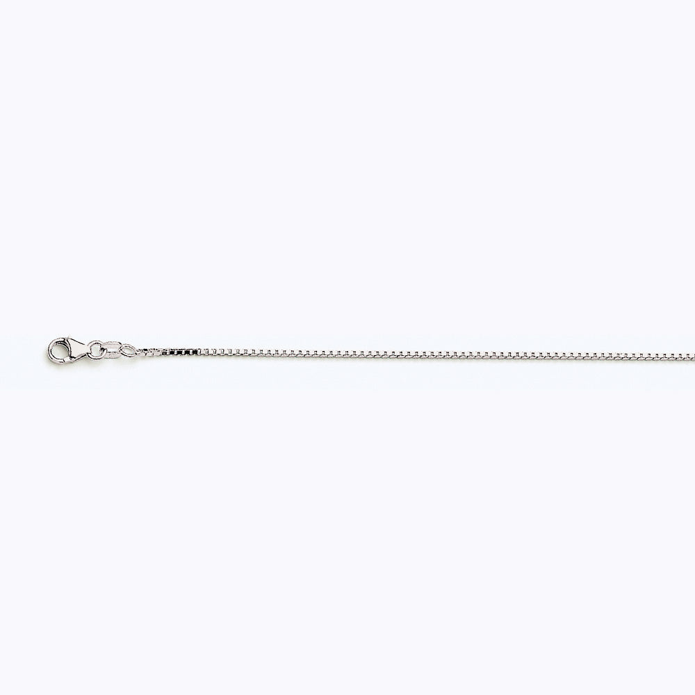 14K WHITE GOLD BOX 068 GAUGE 18" CHAIN NECKLACE (AVAILABLE IN LENGTHS 7" - 30")