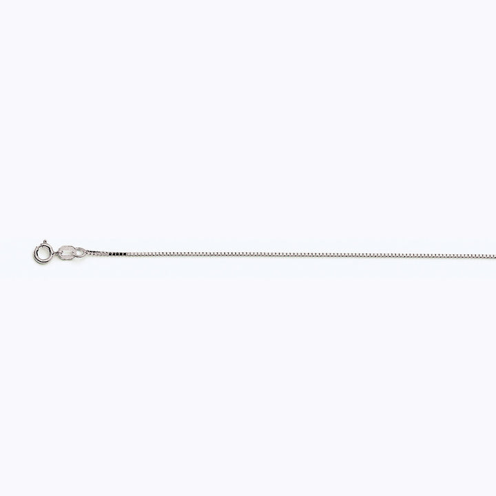 10K WHITE GOLD BOX 050 GAUGE 18" CHAIN NECKLACE (AVAILABLE IN LENGTHS 7" - 30")