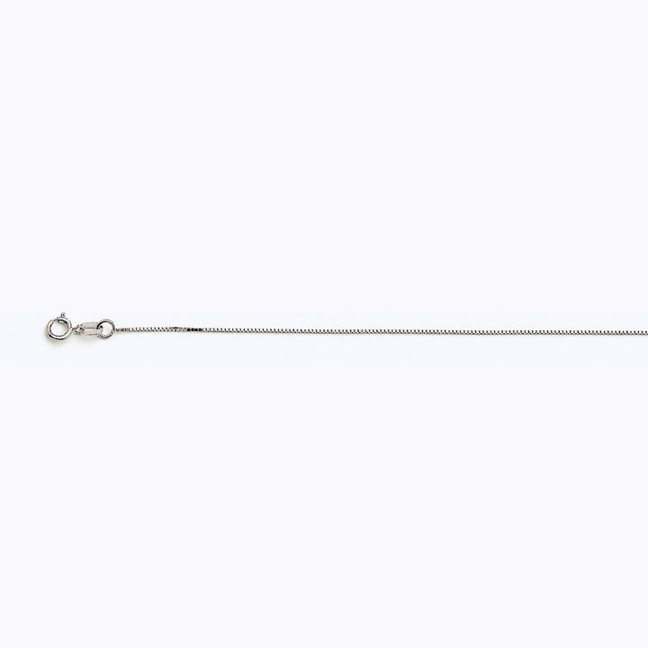 10K WHITE GOLD BOX 040 GAUGE 18" CHAIN NECKLACE (AVAILABLE IN LENGTHS 7" - 30")