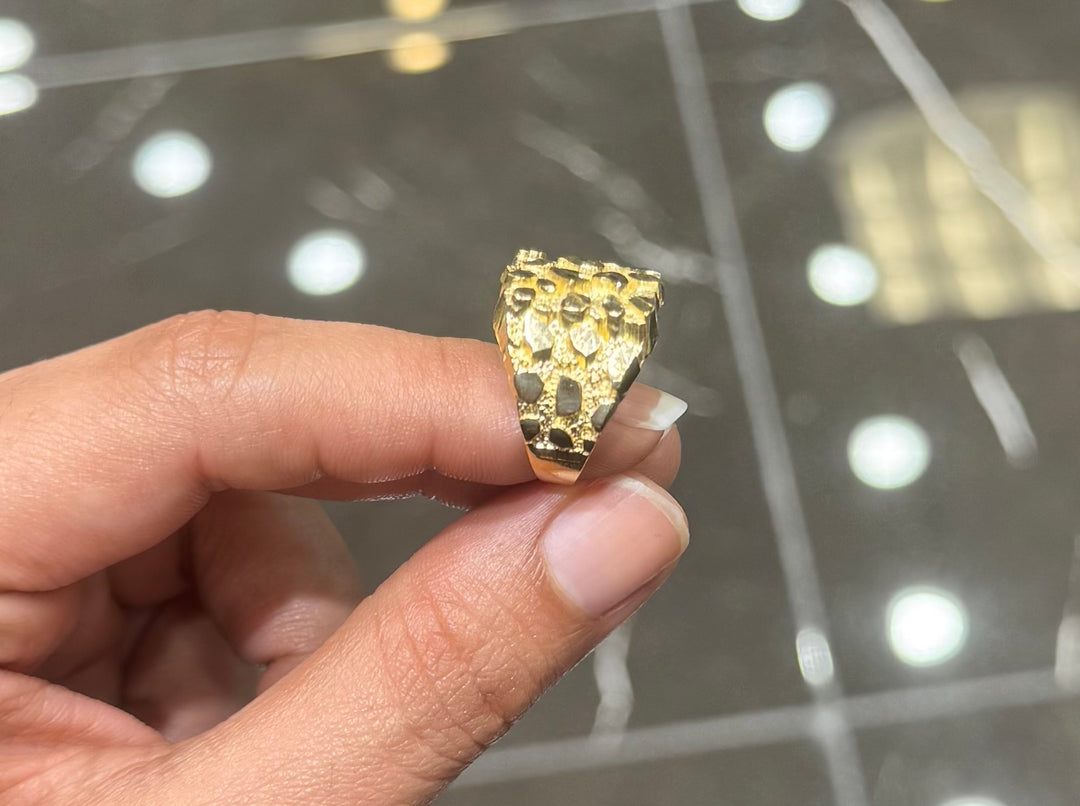 10K SQUARE NUGGET RING