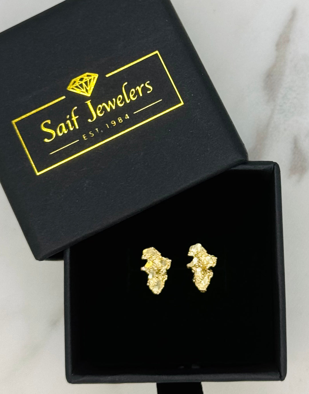 10K GOLD NUGGET EARRING