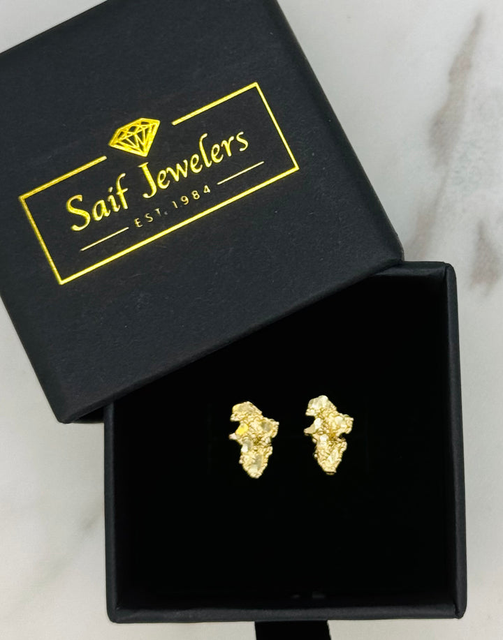 10K GOLD NUGGET EARRING