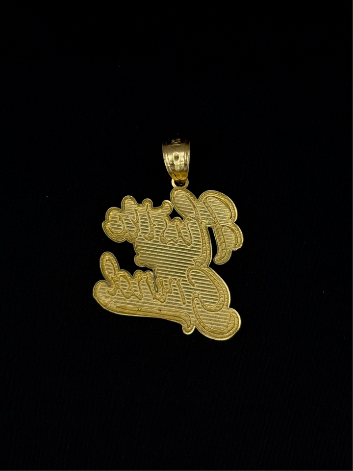 10K GOLD HUSTLE AND GRIND 3D PENDANT
