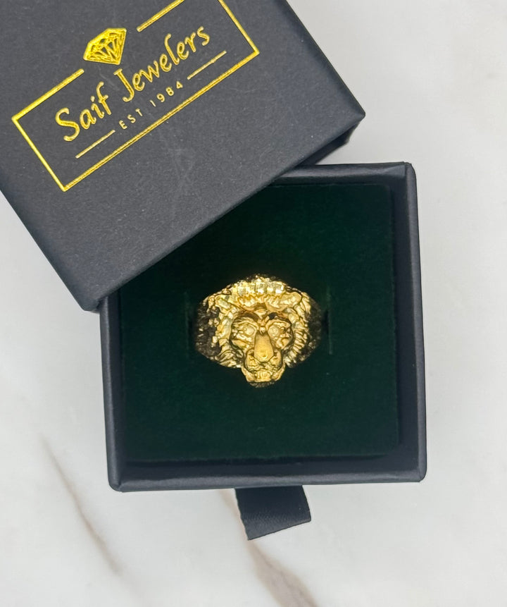 10K GOLD 3D LION HEAD RING