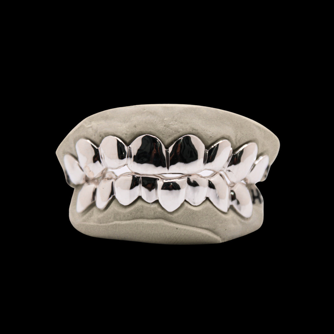 Solid .925 Sterling Silver Deep Cut Grillz 8 Set
