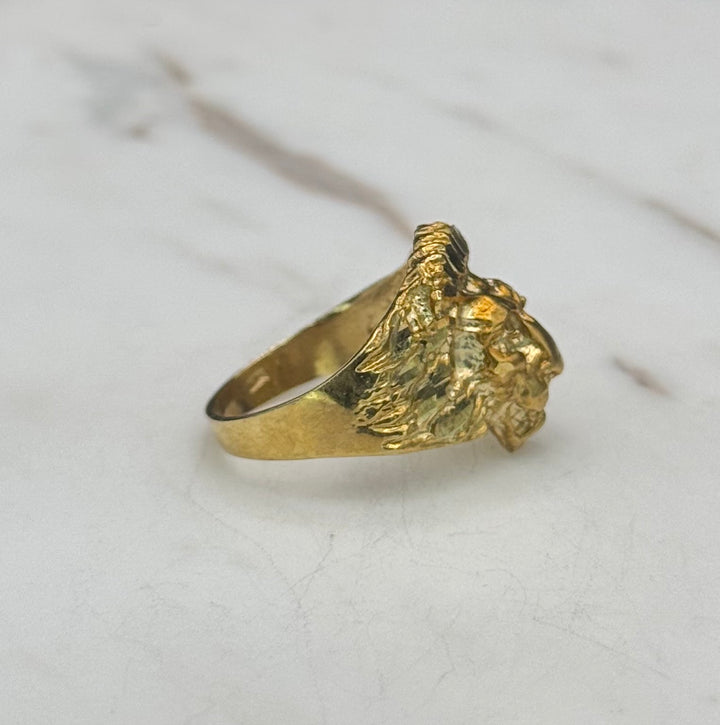 10K GOLD 3D LION HEAD RING