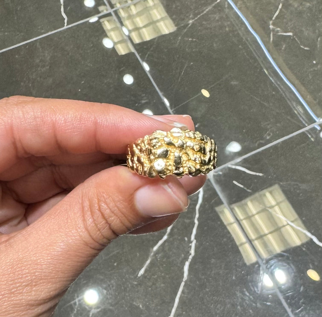 14K SQUARE NUGGET RING