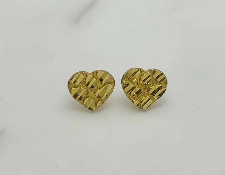 10K GOLD HEART NUGGET EARRINGS