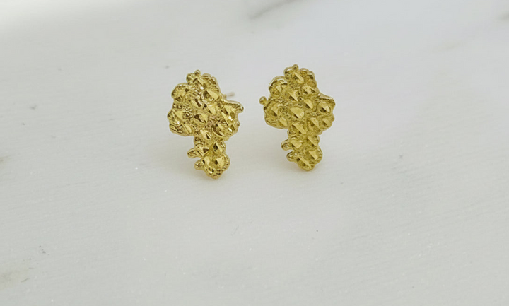 10K GOLD NUGGET EARRINGS