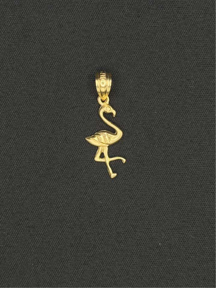 10K GOLD FLAMINGO PENDANT