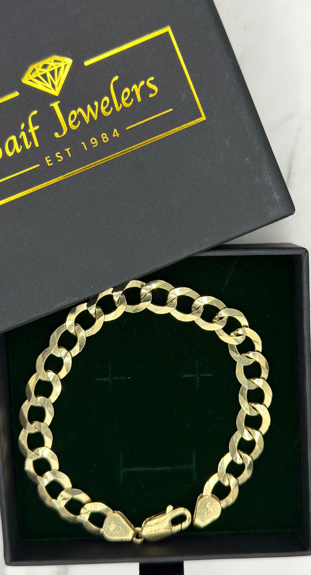 10K YELLOW ILD SOLID CUABN BRACELET