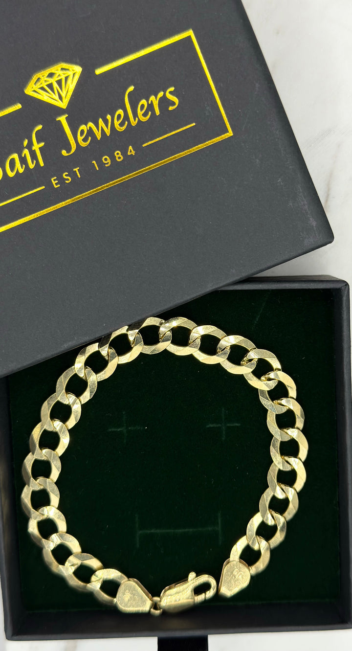 10K YELLOW ILD SOLID CUABN BRACELET