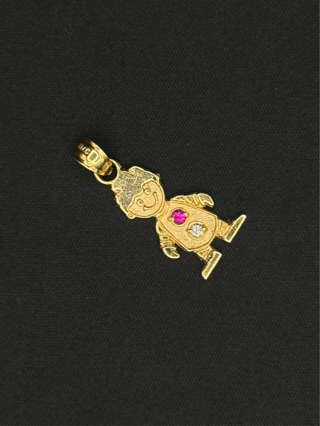 10K GOLD BOY CHILD BIRTH STONE PENDANT