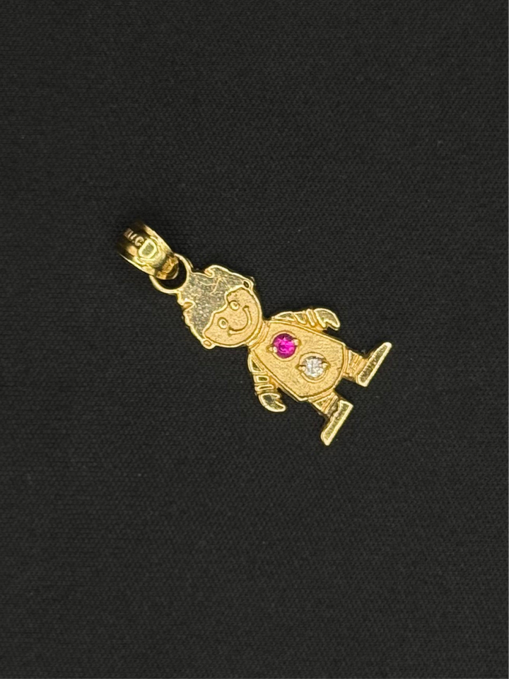 10K GOLD BOY CHILD BIRTH STONE PENDANT
