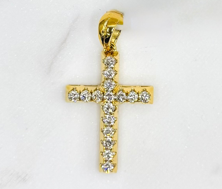 10K GOLD CROSS DIAMOND PENDANT