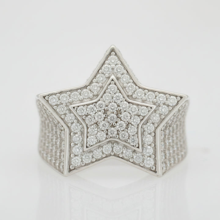 925 SILVER MOISSANITE  3.63 ctw STAR RING