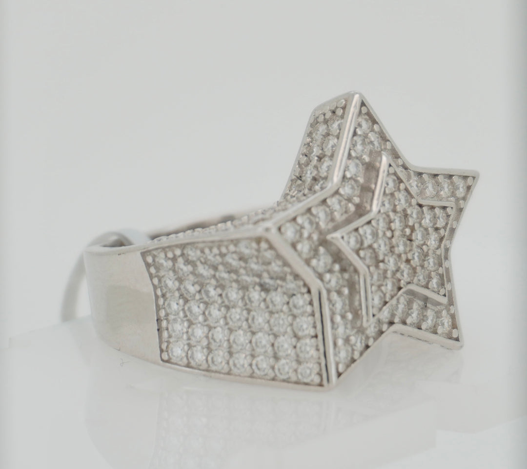 925 SILVER MOISSANITE  3.63 ctw STAR RING