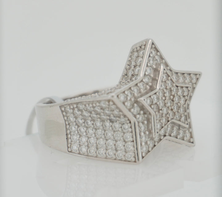 925 SILVER MOISSANITE  3.63 ctw STAR RING