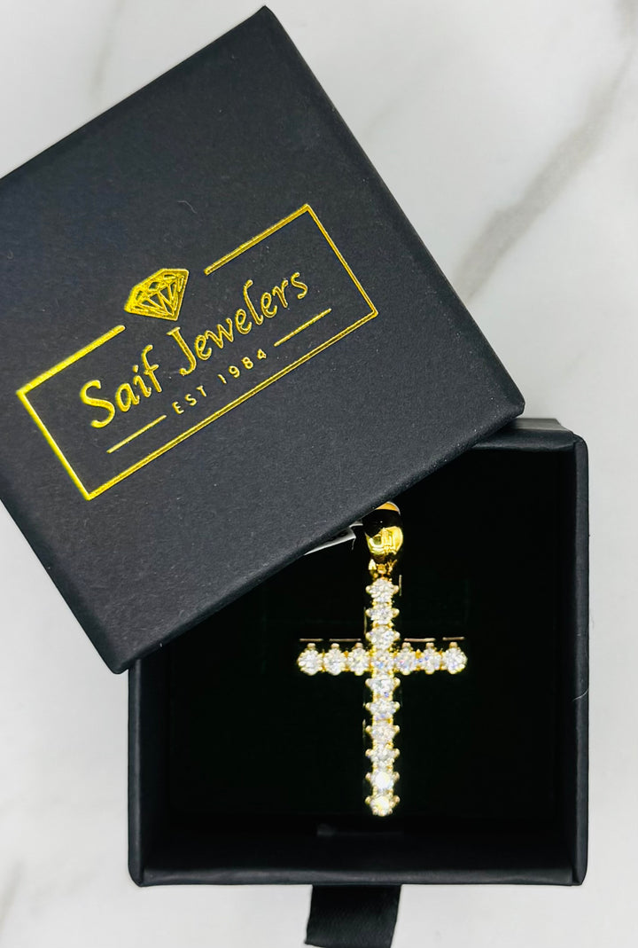 10K GOLD CROSS DIAMOND PENDANT