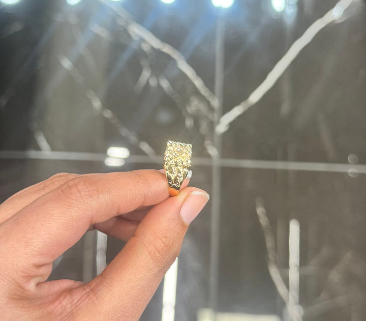 10K SQUARE NUGGET RING
