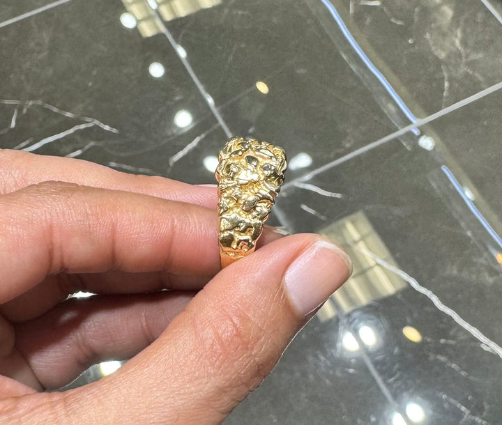 14K SQUARE NUGGET RING
