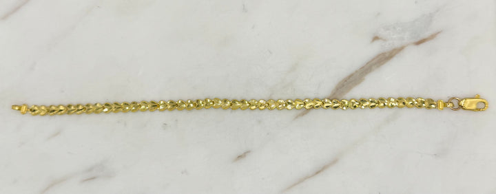 10K YELLOW GOLD HEART FANCY BRACELET