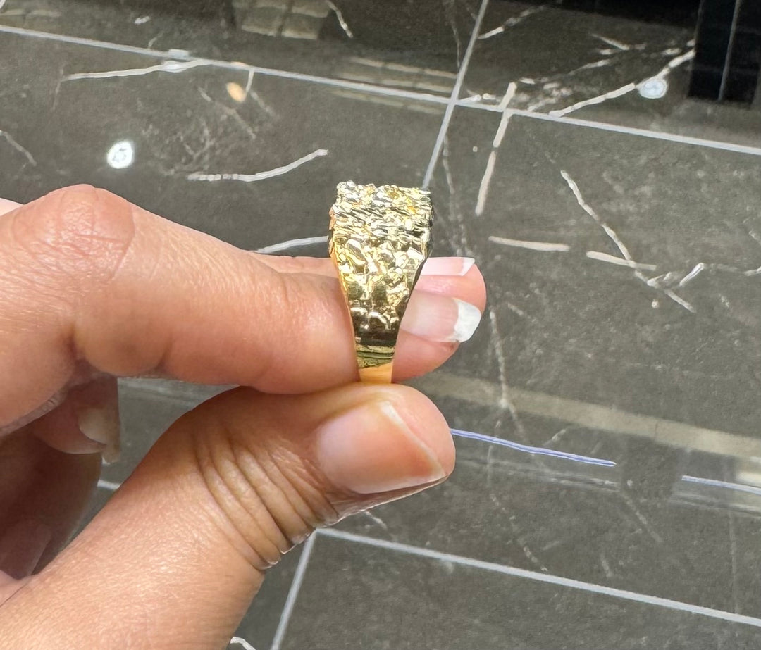 10K SQUARE NUGGET RING