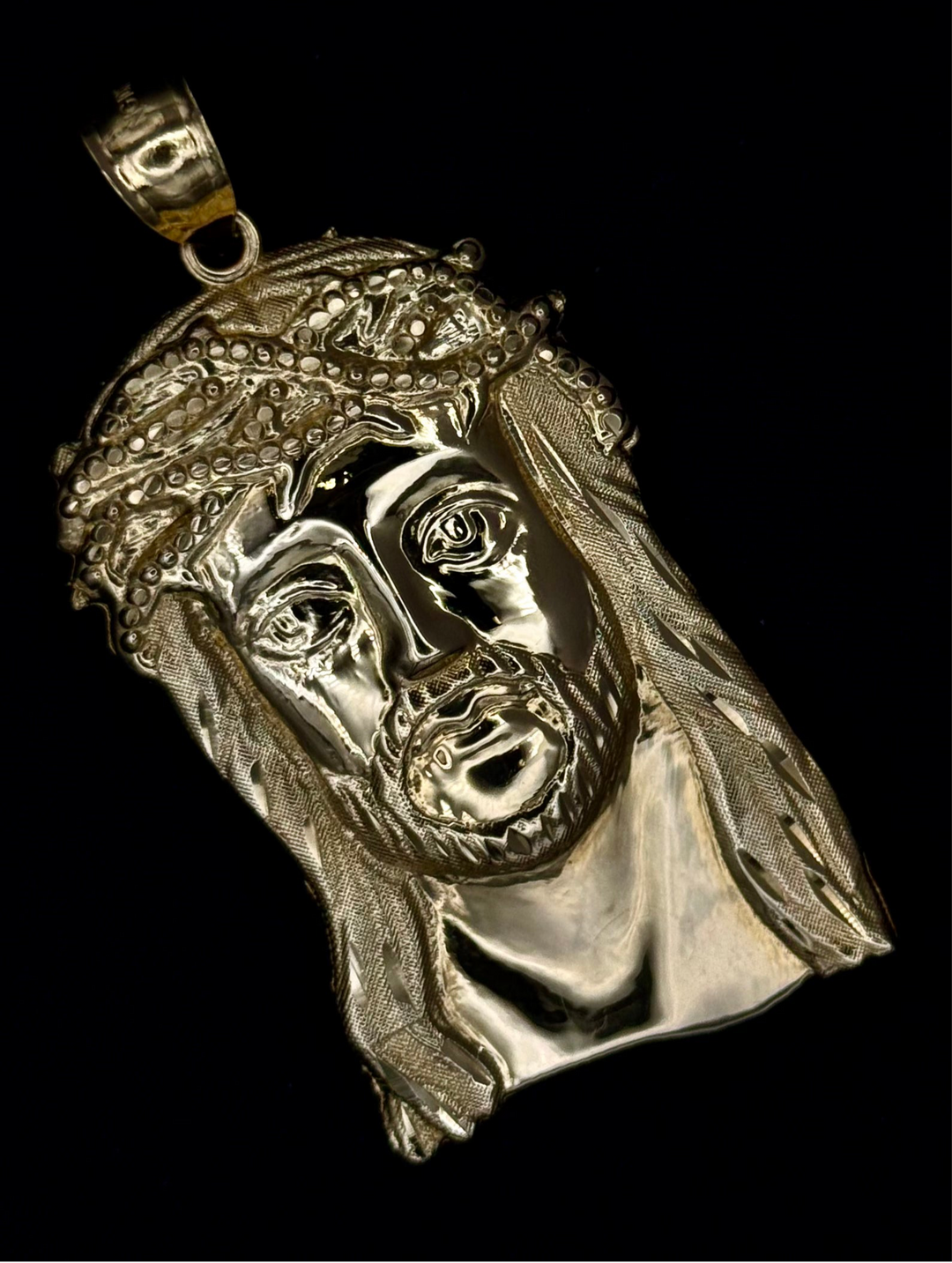 10K GOLD JESUS HEAD 3D PENDANT
