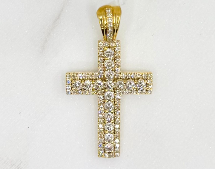 10K GOLD DIAMOND CROSS PENDANT