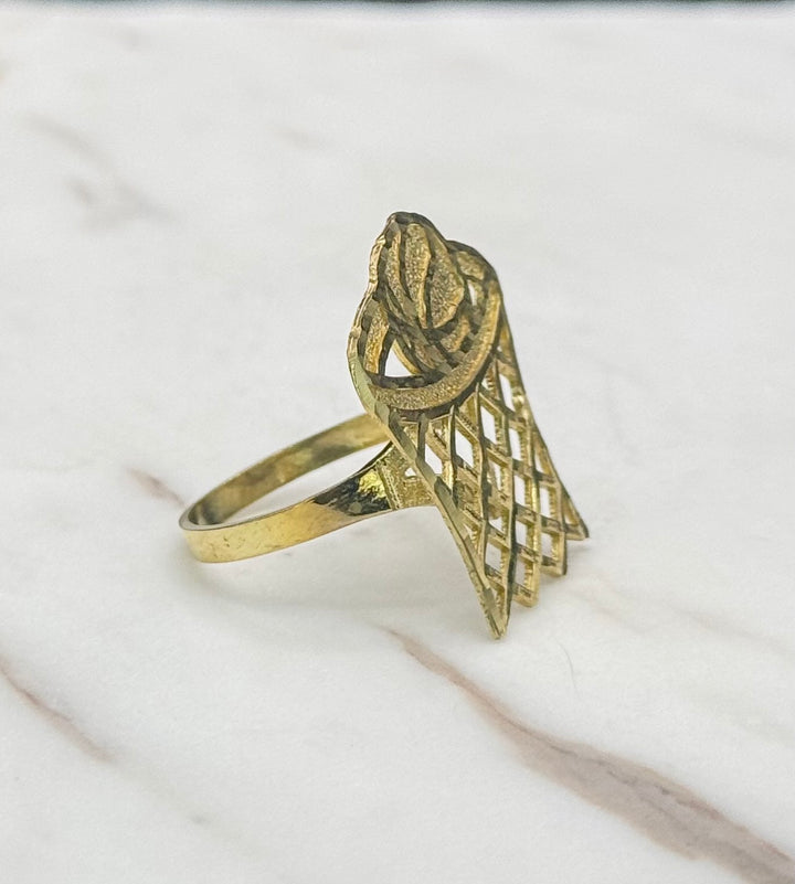 10K GOLD Dia CUT BASKETBALL RING