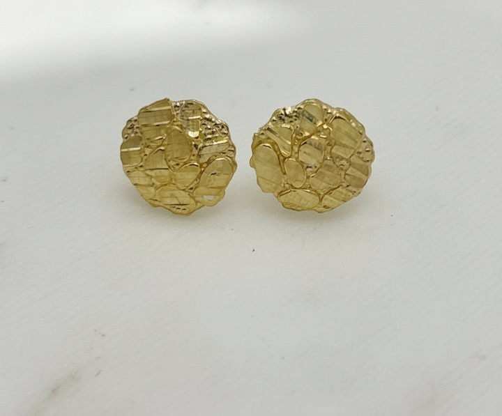 10K GOLD TURTLE NUGGET EARRING