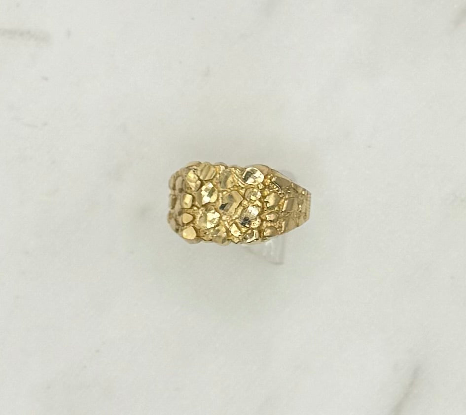 10K SQUARE NUGGET RING