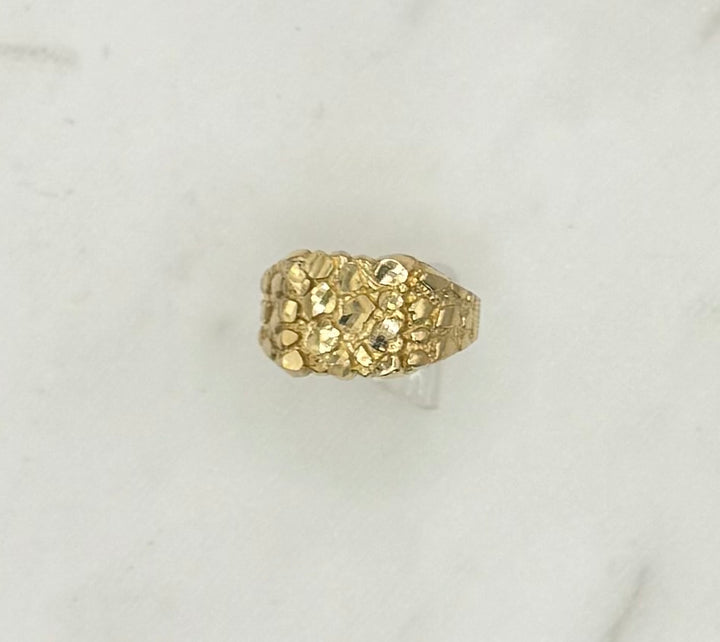 10K SQUARE NUGGET RING