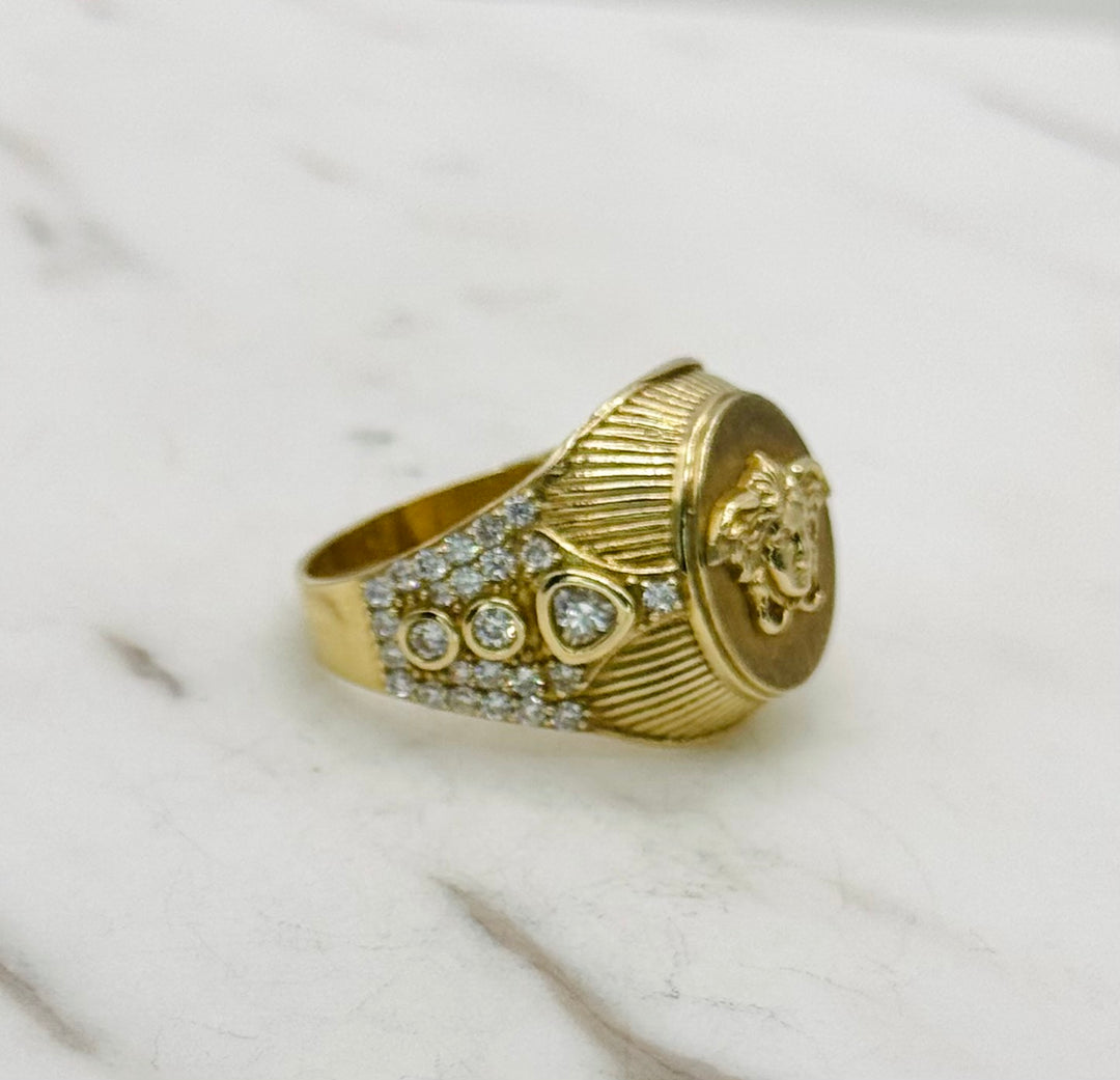 10K GOLD MEDUSA HEAD CZ RING