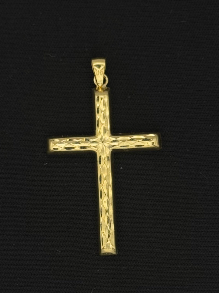 10K GOLD DIA CUT CROSS PENDANT