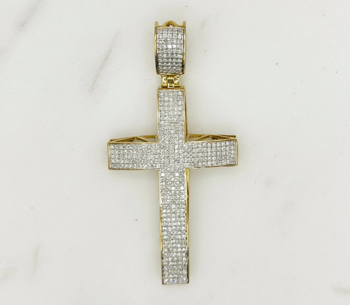 10K GOLD WITH DIAMONDS CROSS PENDANT